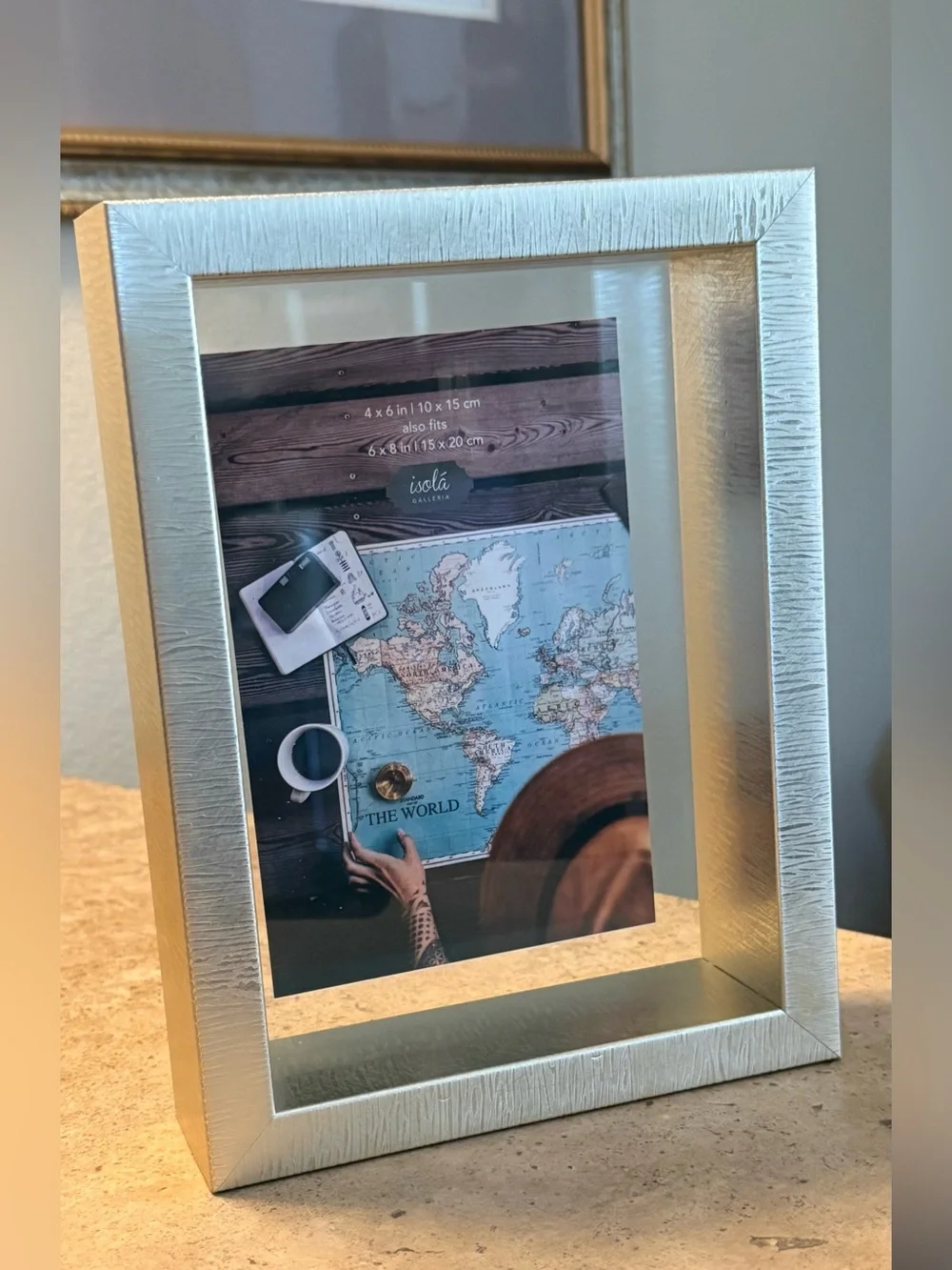 NWT Isola Galleria Gold Deep Floating Shadow Box Picture Frame 4x6 or 6x8